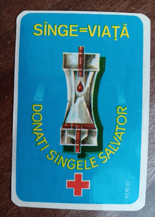 C9 13 - 1982 - Calendar de buzunar Crucea rosie - Donati sange!