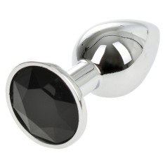 Dop Anal Metallic Buttplug Small Argintiu/Negru Passion Labs