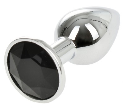 Dop Anal Metallic Buttplug Small Argintiu/Negru Passion Labs foto