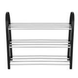 Raft pantofi cu 3 etaje, negru argintiu 41x19x47.5 cm