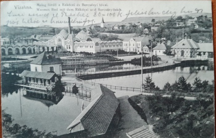 Carte postala, Ocna Sibiului, vedere generala, 1911