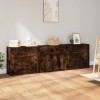 VidaXL Servantă, 3 buc., stejar fumuriu, lemn prelucrat 3185428