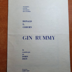 program teatrul l.s.bulandra februarie 1980- piesa gin rummy