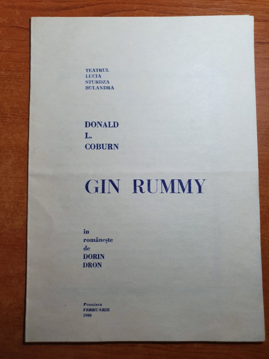 program teatrul l.s.bulandra februarie 1980- piesa gin rummy