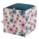 TABURET BOX - STOFA FLORAL - CORP TURCOAZ CK27/CAPAC TURCOAZ K12