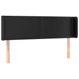 Cumpara ieftin Tablie de pat cu aripioare negru 147x16x78/88cm piele ecologica