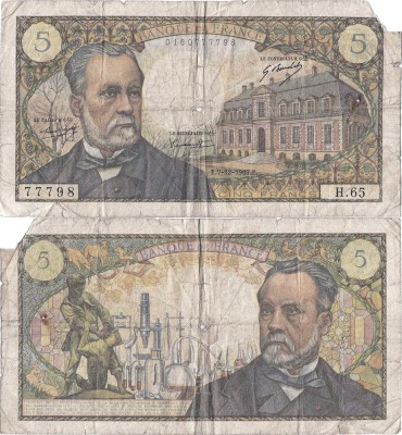 1967 (7 XII), 5 francs (P-146b.2) - Franța foto