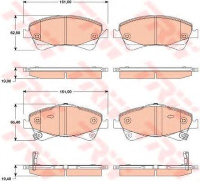 Set placute frana,frana disc TOYOTA AURIS (ZWE18, NZE18, ZRE18) (2012 - 2016) TRW GDB3479 foto