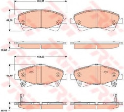 Set placute frana,frana disc TOYOTA COROLLA Limuzina (E12J, E12T) (2001 - 2008) TRW GDB3479 foto