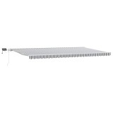 Cumpara ieftin Copertina manuala cu LED solar 6 x 3 m Antracit si alb in dungi