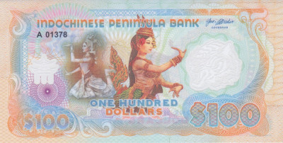 Bancnota Peninsula Indochineza 100 Dolari 2020 - UNC ( polimer, fantezie ) foto
