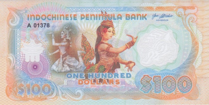 Bancnota Peninsula Indochineza 100 Dolari 2020 - UNC ( polimer, fantezie )