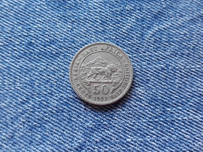 50 Cents 1952 East Africa de Est - half shilling , centi