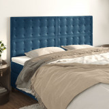 VidaXL Tăblii de pat, 4 buc, albastru &icirc;nchis, 80x5x78/88 cm, catifea