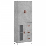Dulap inalt, gri beton, 69,5x34x180, lemn compozit