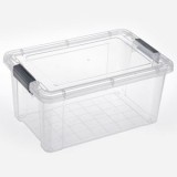 Cutie de depozitare din plastic transparent cu capac și m&acirc;nere, 5L, CMCLASS