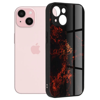 Husa pentru iPhone 15 Antisoc Personalizata Nebuloasa Rosie Glaze foto