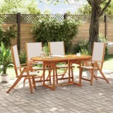 Cumpara ieftin Set mobilier de grădină, 5 piese, lemn masiv acacia/textilenă