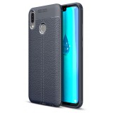 Husa TPU OEM Litchi pentru Huawei Y9 (2019), Bleumarin