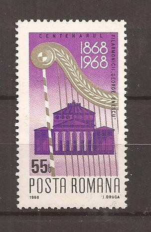 Romania-1968 100 DE ANI DE EXISTENTA A FILARMONICII DE STAT &#039;&#039;G ENESCU