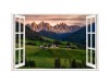 Sticker decorativ, Fereastra 3D, Dolomiti Italia, 85 cm, 676STK, natura si peisaje