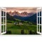 Sticker decorativ, Fereastra 3D, Dolomiti Italia, 85 cm, 676STK