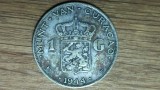 Cumpara ieftin Curacao -moneda de argint rara an unic- 1 gulden 1944 - Wilhelmina - tiraj 500k, America Centrala si de Sud