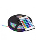 Kit Banda LED RGB 5m, Control Bluetooth si Telecomanda, SMD 5050, 12V, 60 LED/m, Sursa Alimentare Inclusa