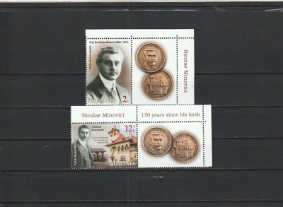 ROMANIA 2018 LP 2217 a NICOLAE MINOVICI 150 DE ANI DE LA NASTERE SERIE CU VINIETA MNH NESTAMPILATA foto