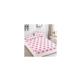 Cumpara ieftin Husa de Pat + 2 Fete de Perna din Finet 180x200cm - JO822 Roz cu Buline Gri