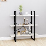 Cumpara ieftin Bibliotecă cu 3 rafturi, alb, 100x30x105 cm, lemn masiv de pin