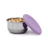 SET 3 RECIPIENTE MINI INOX CU CAPAC SILICON, MELII, ROZ MOV GRI