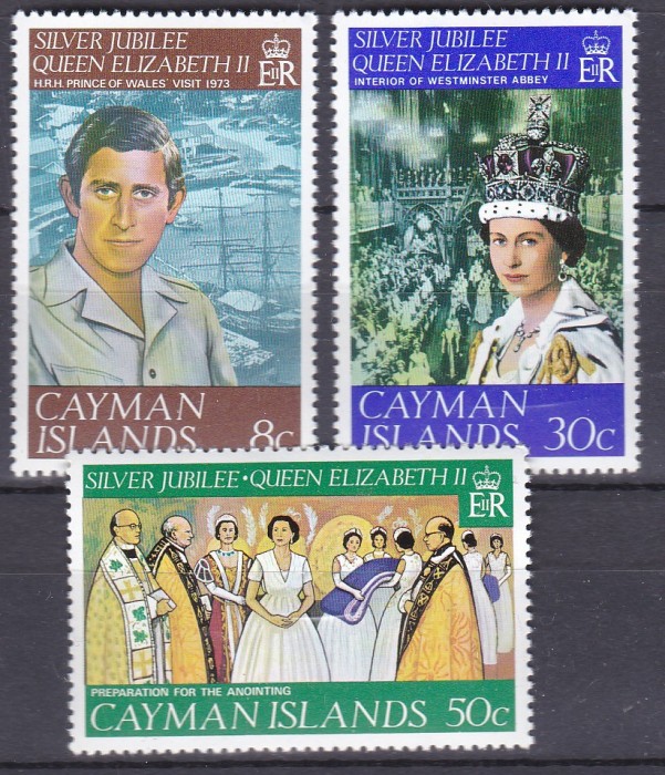 DB1 QE II Jubileul de argint 1977 Cayman Ins. 3 v. MNH