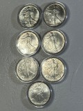 LOT 7 MONEDE ARGINT 999 - 1 One Dolar American Silver Eagle - Liberty - 1 Uncie - Ani rari : 1987, 1992, 1993, 1995, 1996, 1997, 1999 !
