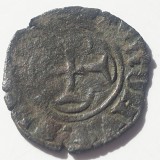 Denier Tournois Franta 1483, Carol al VIII-lea, Billon - Moneda Veche Franceza