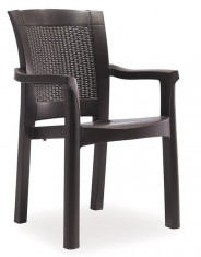 Scaun ROMA RATTAN din poli-ratan culoare cafea.Dimensiuni.Scaun D60xH90xW57xSH45cm MN0142316 Raki foto