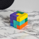 Cub 3D puzzle educational, 6X6X6cm, 3 ani +