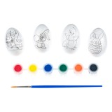 Set de Creatii de Paste cu Oua din Spuma, 6 Vopsele si Pensula, 11 buc, CMCLASS