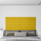 vidaXL Panouri de perete 12 buc. galben 90x15 cm catifea 1,62 m&sup2; 344111