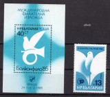 BULGARIA 1985, 1986, Balkanfila, Fauna, Pasari, neuzat, MNH