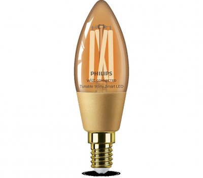 Bec LED inteligent vintage (decorativ) Philips Filament Candle Amber C35, foto