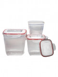 Cumpara ieftin Set Cutii Alimente Patrate Lia, Sterk, Plastic,1L, 1.85L, 3.5L