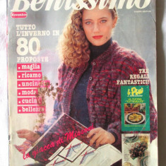 Revista moda BENISSIMO Nov. 1988, in limba italiana. Tricotaje cu modele