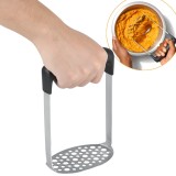 Cumpara ieftin Zdrobitor pentru cartofi Koken, din oțel inoxidabil, Presa cu m&acirc;ner ergonomic anti-alunecare, pentru legume, 16,8 x 11,2 x 7,2 cm