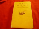 Stanislas-Andre Steeman -La Nuit de 12 au 13 -Ed.1931 Colectia Masca ,254 pag