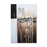 Tablou abstract pictat manual living, birou, Improvizatie, 90x60cm ulei pe panza, gata de agatat pe perete