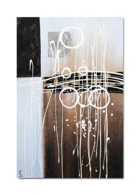 Tablou abstract pictat manual living, birou, Improvizatie, 90x60cm ulei pe panza, gata de agatat pe perete foto