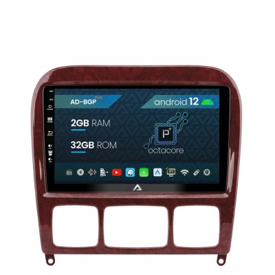 Navigatie Mercedes Benz S-Class (1998-2005), Android 12, P-Octacore 2GB RAM + 32GB ROM, 9 Inch - AD-BGP9002+AD-BGRKIT408 foto