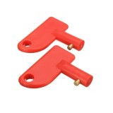 Set 2 chei universale pentru intrerupator baterie auto, plastic rosu, compatibile comutator deconectare acumulator