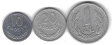POLONIA Lot / 3buc - 10 + 20 GROSZY + 1 Zlot 1965 [1]